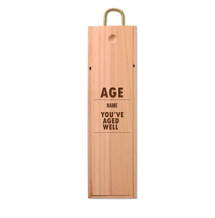 Personalised Age & Name Engraved Wooden Wine Box